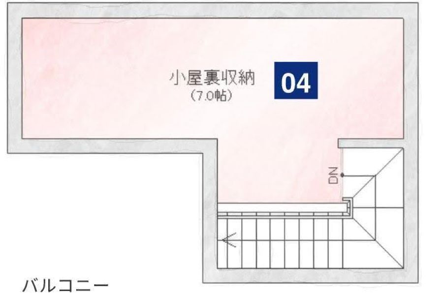 2LDK2階建ての間取り事例