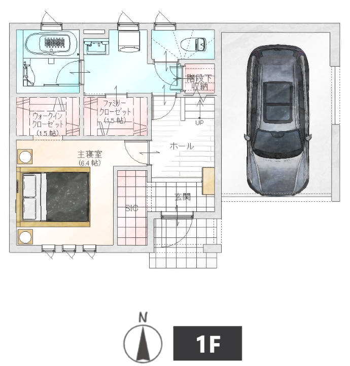 2LDK2階建ての間取り事例