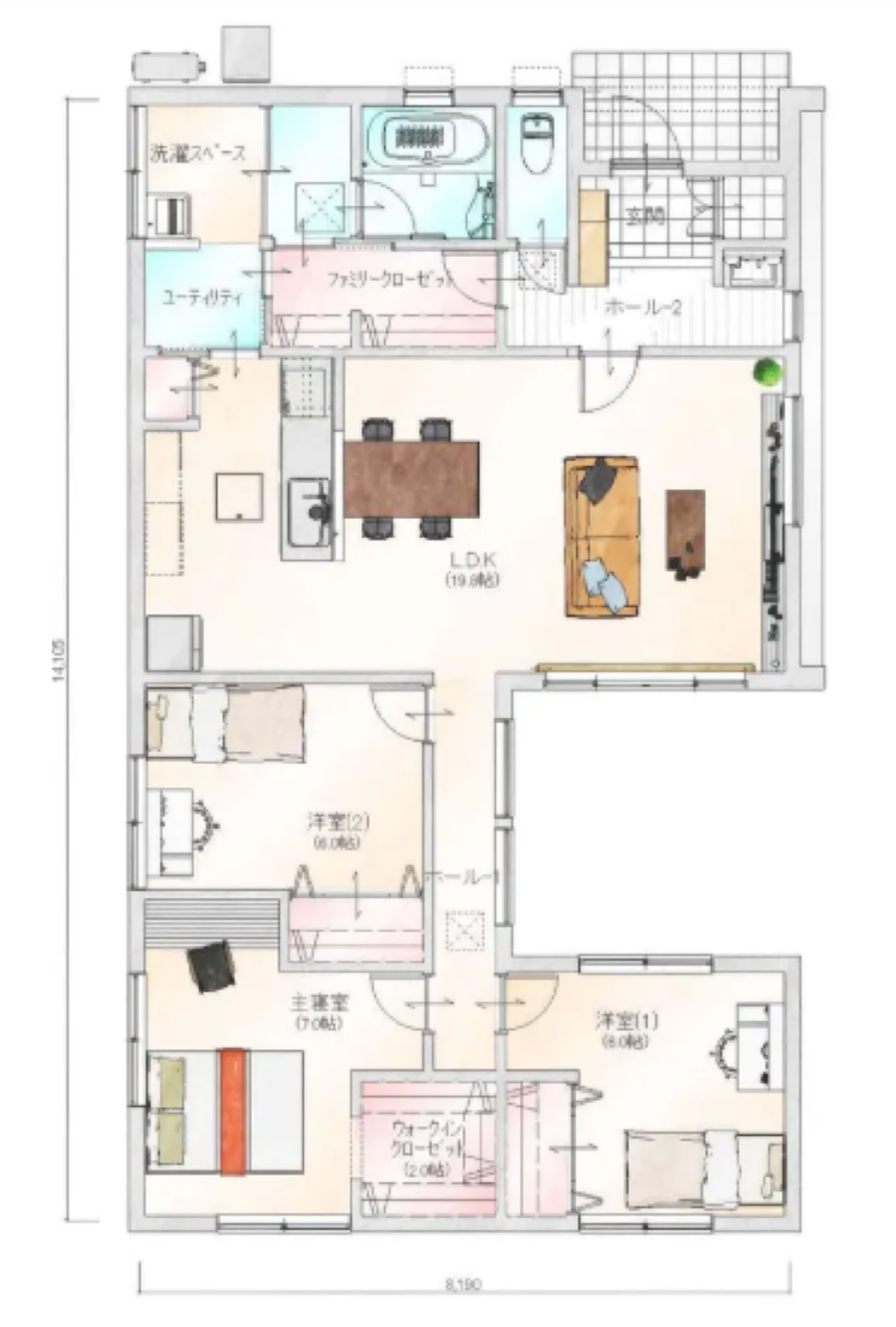 平屋だからこそできる理想の家事動線