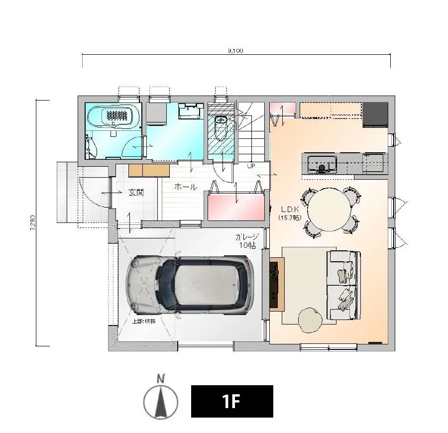 総二階・コンパクト間取り