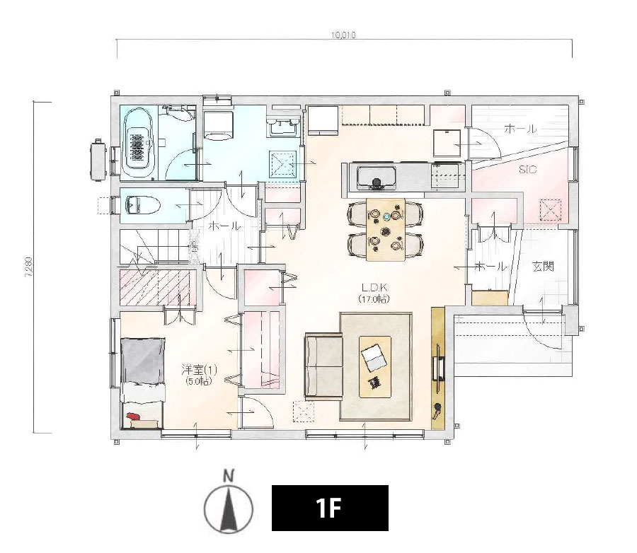 【事例1 30坪台】間取りを徹底的に効率化！コンパクトな5LDK