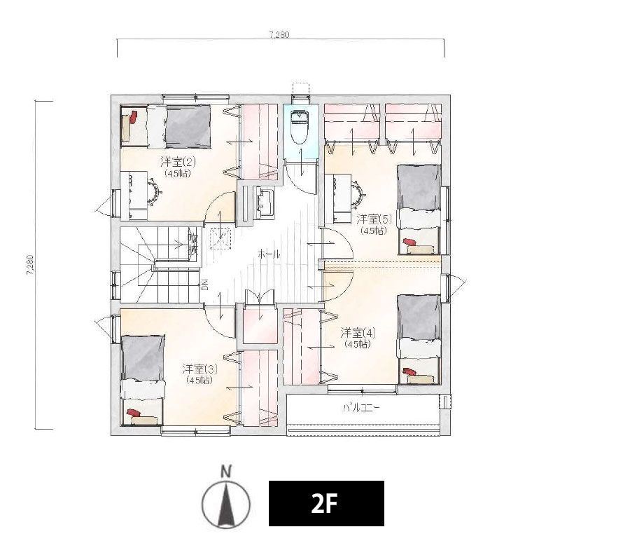 【事例1 30坪台】間取りを徹底的に効率化！コンパクトな5LDK