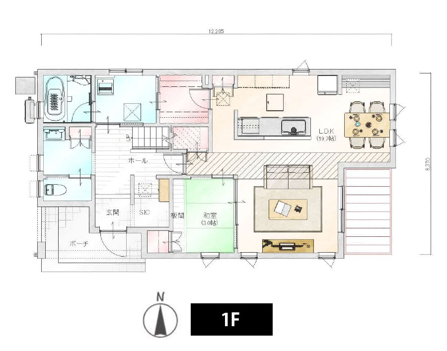 【事例2 30坪台】家事ラク動線とくつろぎ空間を実現した5LDK