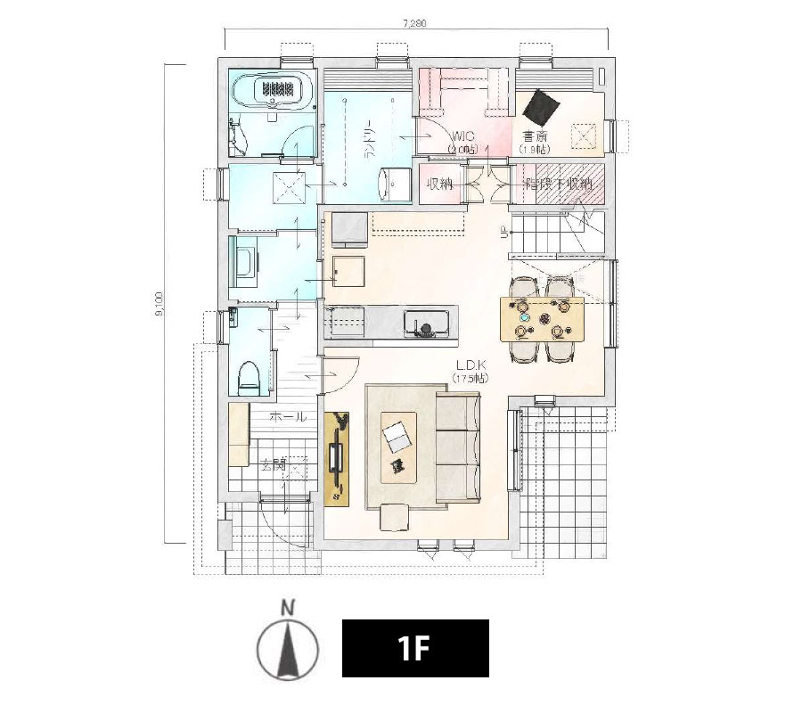 洗濯から収納まで完結する家事ラク動線