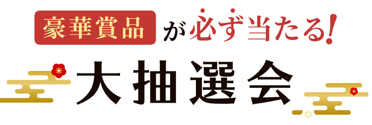 さらに豪華商品が必ず当たる！大抽選会